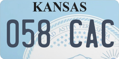 KS license plate 058CAC