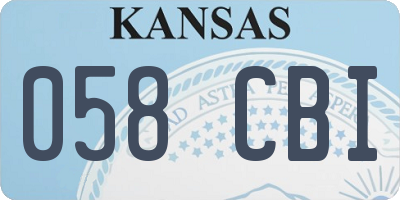 KS license plate 058CBI