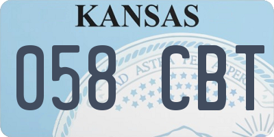 KS license plate 058CBT