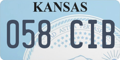 KS license plate 058CIB