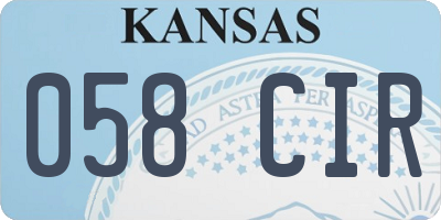 KS license plate 058CIR