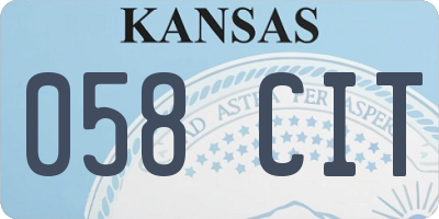 KS license plate 058CIT