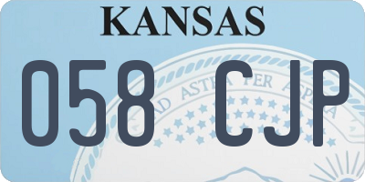 KS license plate 058CJP