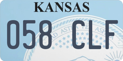 KS license plate 058CLF