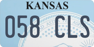 KS license plate 058CLS