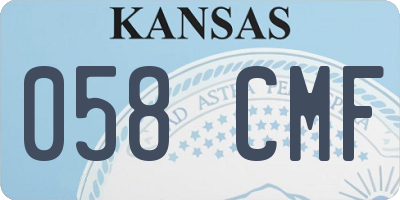 KS license plate 058CMF