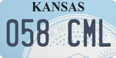KS license plate 058CML