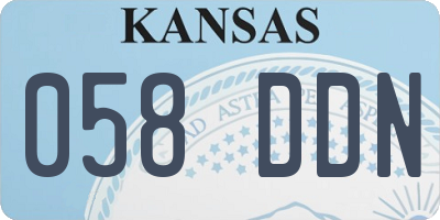 KS license plate 058DDN