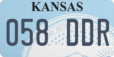 KS license plate 058DDR