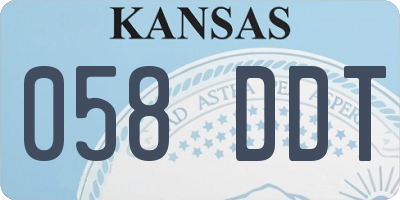 KS license plate 058DDT