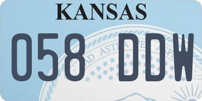 KS license plate 058DDW