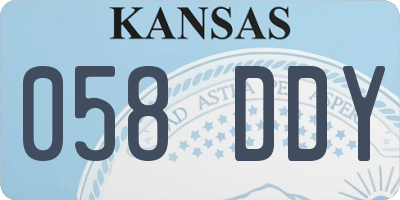 KS license plate 058DDY