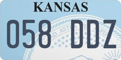 KS license plate 058DDZ