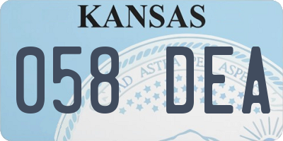 KS license plate 058DEA