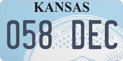 KS license plate 058DEC