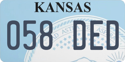KS license plate 058DED