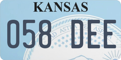 KS license plate 058DEE
