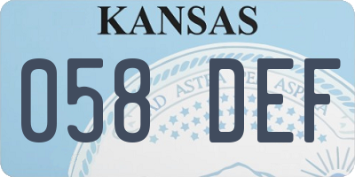 KS license plate 058DEF