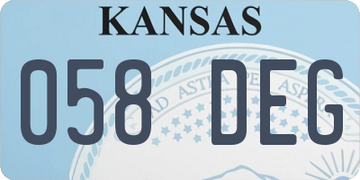 KS license plate 058DEG