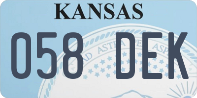 KS license plate 058DEK