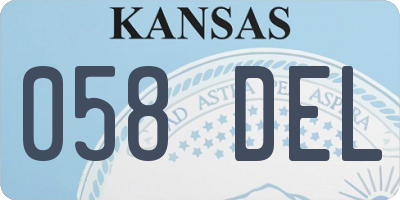 KS license plate 058DEL