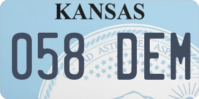 KS license plate 058DEM