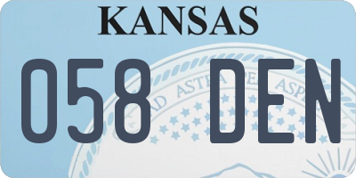 KS license plate 058DEN