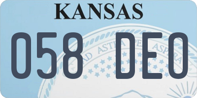 KS license plate 058DEO