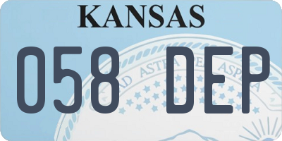 KS license plate 058DEP