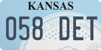 KS license plate 058DET