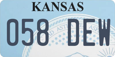 KS license plate 058DEW