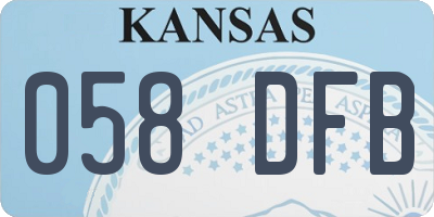 KS license plate 058DFB