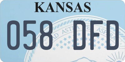KS license plate 058DFD