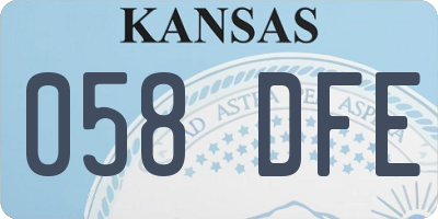 KS license plate 058DFE