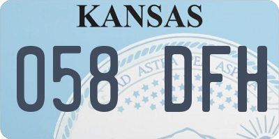 KS license plate 058DFH
