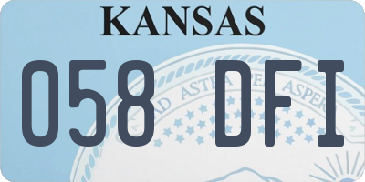 KS license plate 058DFI