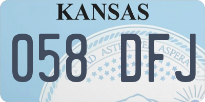 KS license plate 058DFJ