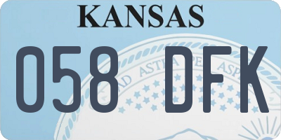KS license plate 058DFK