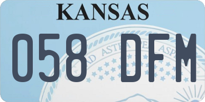 KS license plate 058DFM