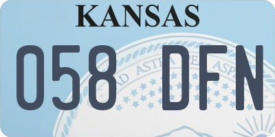 KS license plate 058DFN