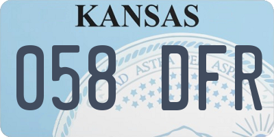 KS license plate 058DFR