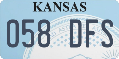 KS license plate 058DFS