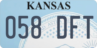 KS license plate 058DFT