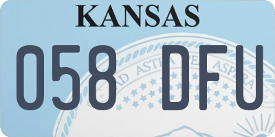 KS license plate 058DFU