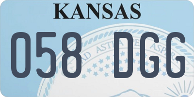 KS license plate 058DGG