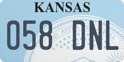 KS license plate 058DNL