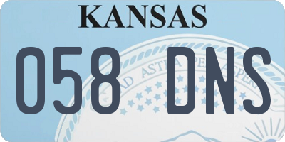 KS license plate 058DNS