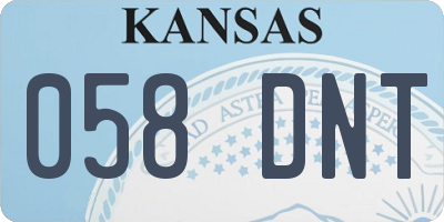 KS license plate 058DNT