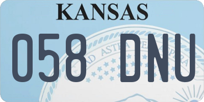 KS license plate 058DNU