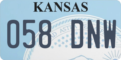 KS license plate 058DNW